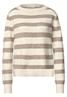 Pullover mit Boat Neck und Streifen pure beige