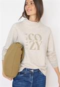 Pullover mit Embroidery oat milk beige melange