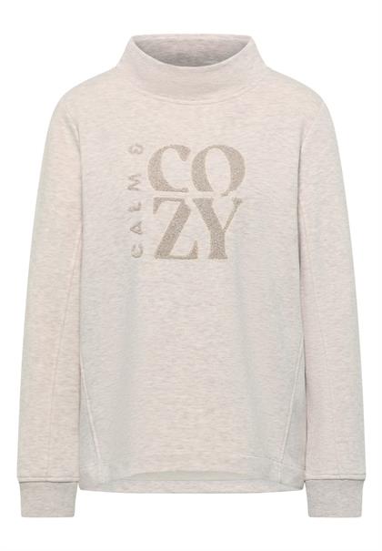 Pullover mit Embroidery oat milk beige melange