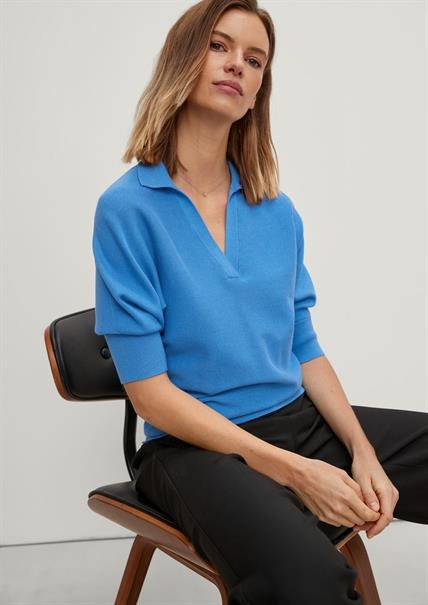 Pullover mit Fledermausärmel blau