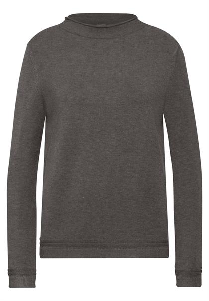 Pullover mit gerolltem Saum smokey walnut brown melange