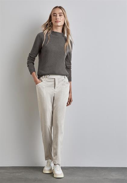 Pullover mit gerolltem Saum smokey walnut brown melange