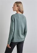 Pullover mit gerolltem Saum steelwood blue melange