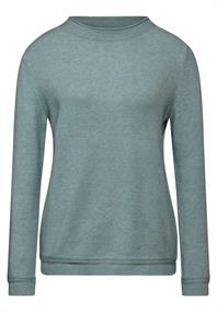 Pullover mit gerolltem Saum steelwood blue melange