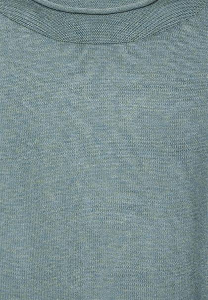 Pullover mit gerolltem Saum steelwood blue melange
