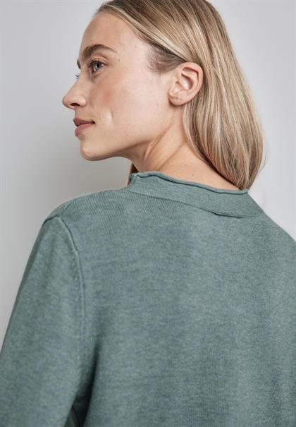 Pullover mit gerolltem Saum steelwood blue melange