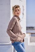 Pullover mit Glitzerdruck milk chocolate