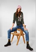 Pullover mit Kapuze pine green melange