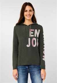 Pullover mit Kapuze pine green melange