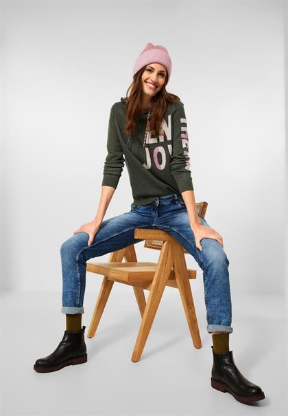 Pullover mit Kapuze pine green melange