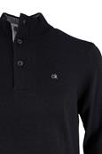 Pullover mit Knopfleiste schwarz