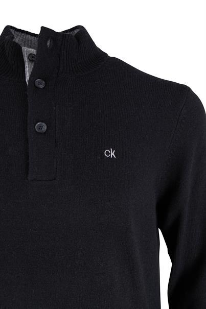 Pullover mit Knopfleiste schwarz