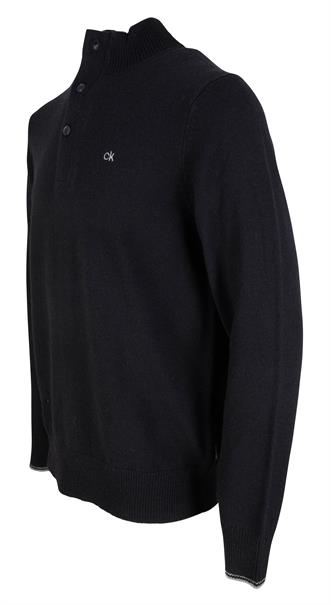 Pullover mit Knopfleiste schwarz
