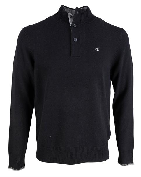 Pullover mit Knopfleiste schwarz