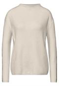 Pullover mit Kontrastdetail cream white melange
