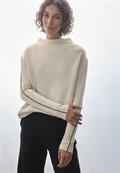 Pullover mit Kontrastdetail cream white melange