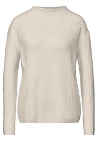 Pullover mit Kontrastdetail cream white melange