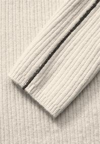 Pullover mit Kontrastdetail cream white melange