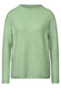 Pullover mit Kontrastdetail gleam green mel.