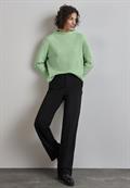 Pullover mit Kontrastdetail gleam green mel.