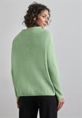 Pullover mit Kontrastdetail gleam green mel.