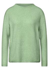 Pullover mit Kontrastdetail gleam green mel.