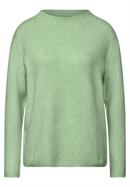 Pullover mit Kontrastdetail gleam green mel.
