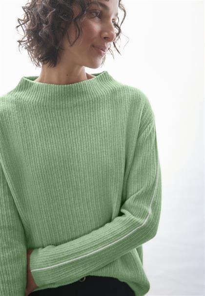 Pullover mit Kontrastdetail gleam green mel.