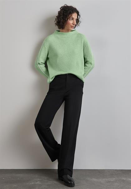 Pullover mit Kontrastdetail gleam green mel.