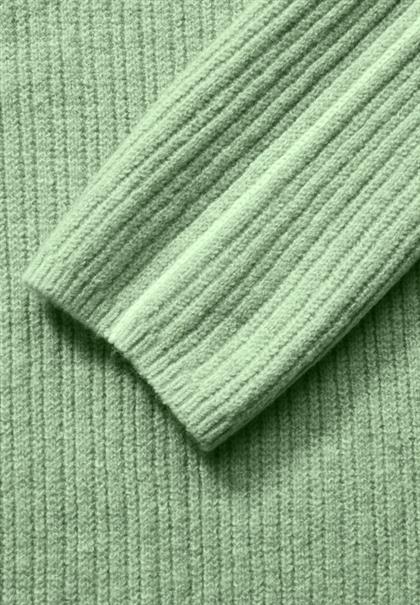 Pullover mit Kontrastdetail gleam green mel.