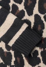 Pullover mit Leo-Muster und gestreiften Ärmeln black
