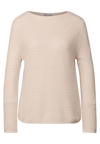 Pullover mit Lochmuster lucid white