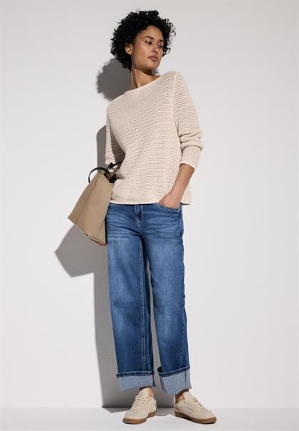 Pullover mit Lochmuster lucid white