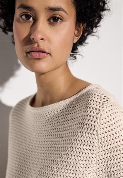 Pullover mit Lochmuster lucid white