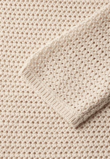Pullover mit Lochmuster lucid white