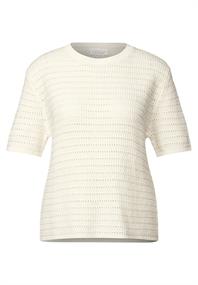 Pullover mit Lochmuster off white