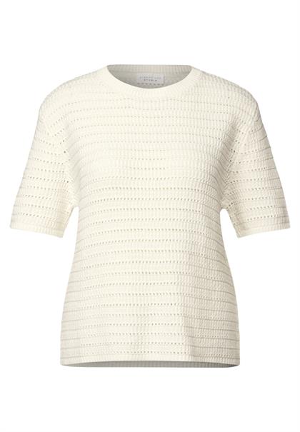 Pullover mit Lochmuster off white