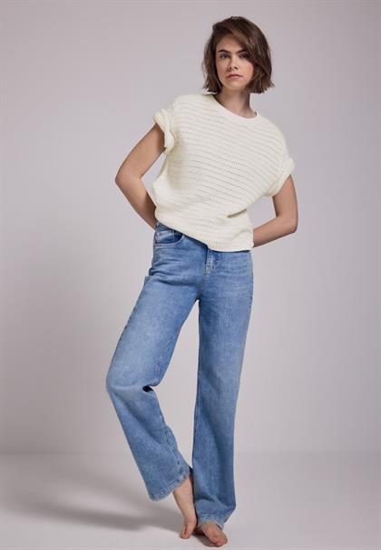 Pullover mit Lochmuster off white