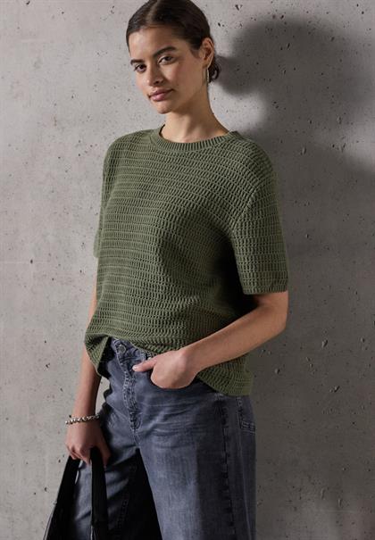 Pullover mit Lochmuster peridot green