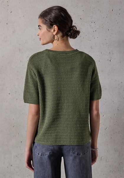 Pullover mit Lochmuster peridot green
