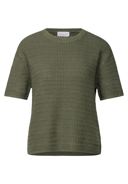 Pullover mit Lochmuster peridot green