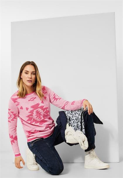 Pullover mit Muster dynamic pink
