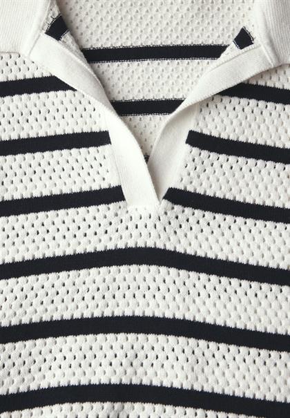 Pullover mit Polokragen vanilla white