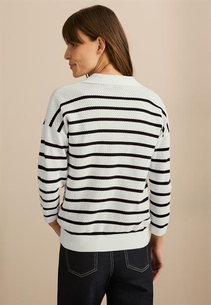 Pullover mit Polokragen vanilla white