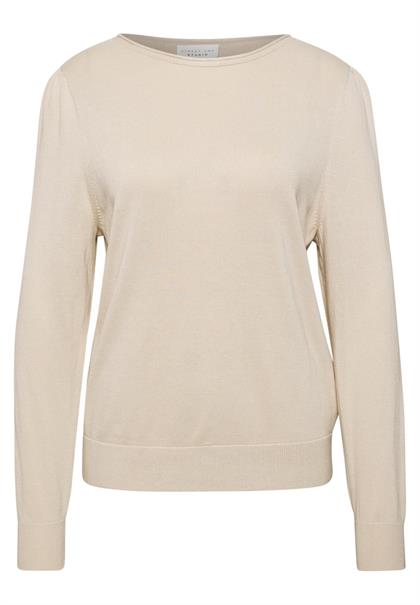 Pullover mit Raffung am Ärmel creamed sand