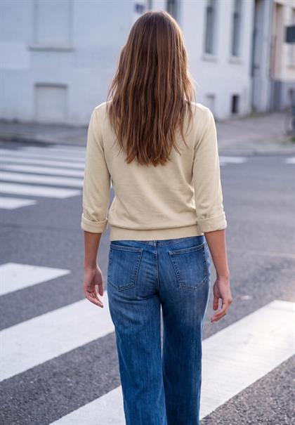 Pullover mit Raffung am Ärmel creamed sand