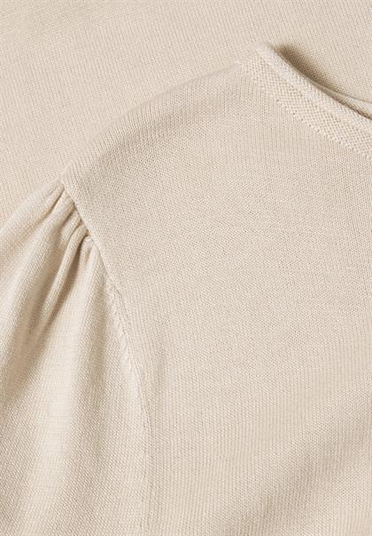 Pullover mit Raffung am Ärmel creamed sand