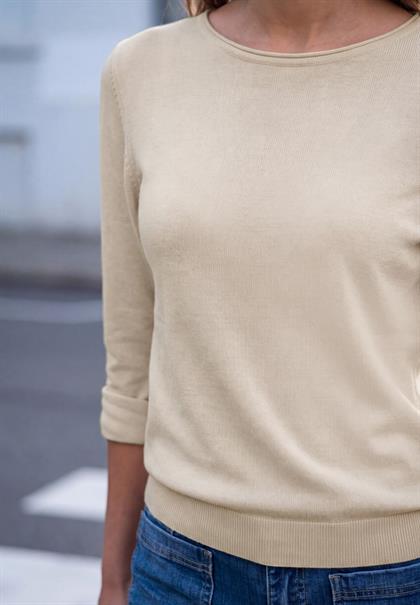 Pullover mit Raffung am Ärmel creamed sand
