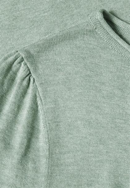 Pullover mit Raffung am Ärmel grayed mint mel.