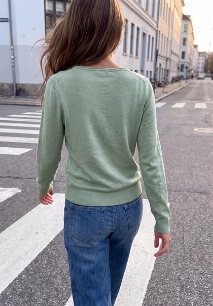Pullover mit Raffung am Ärmel grayed mint mel.